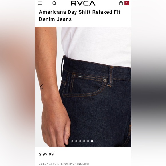 RVCA Americana Day Shift Relaxed Fit Denim Jeans 32 - Picture 2 of 16